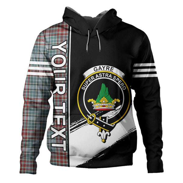 Gayre Weathered Clan Badge Tartan Hoodie Quarter Style Personalized