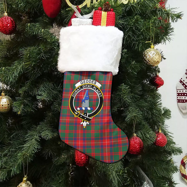 Geddes Modern Clan Badge Tartan Christmas Stocking