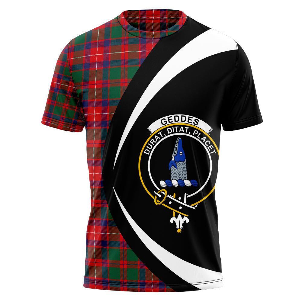 Geddes Modern Clan Badge Tartan T-Shirt Circle Style Personalized