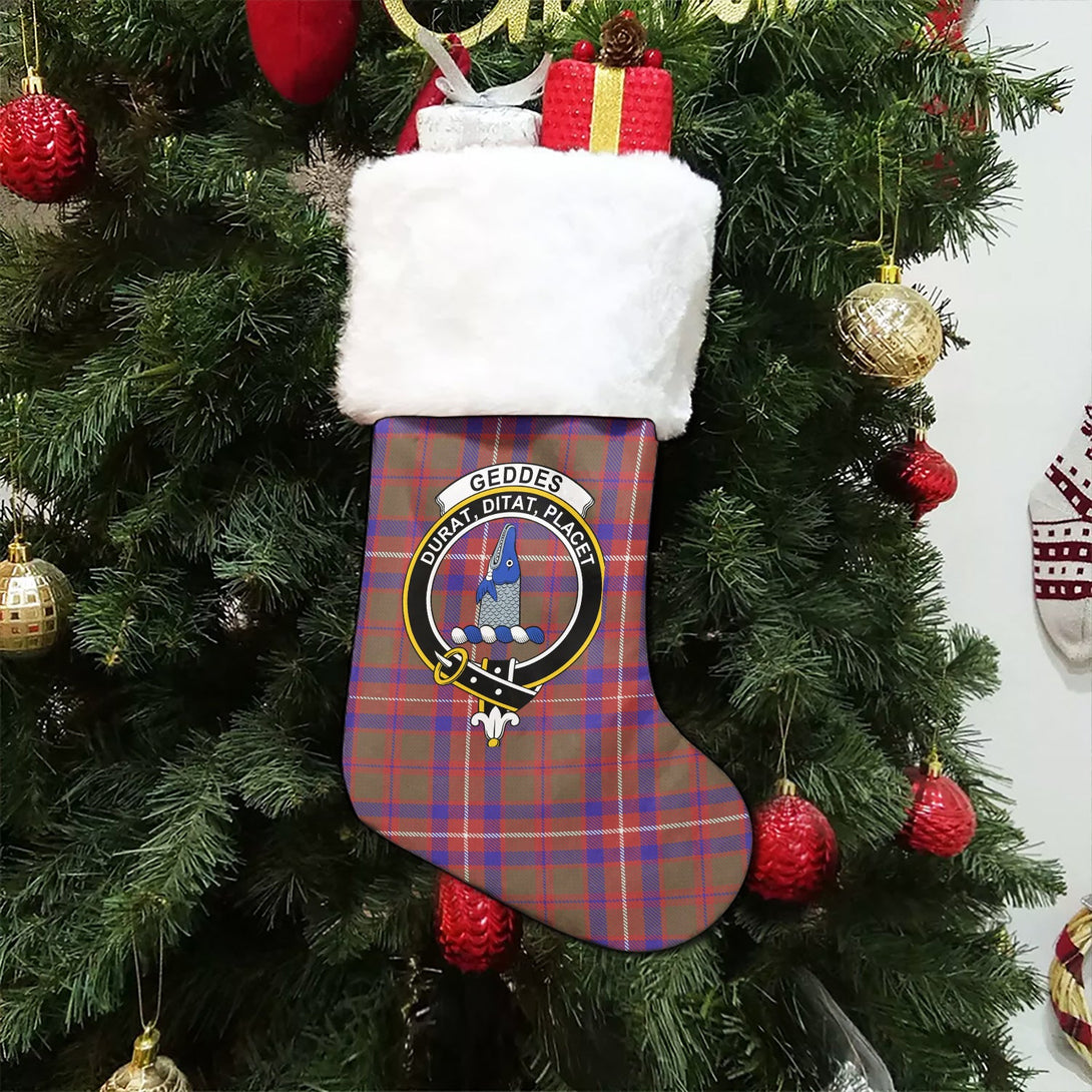 Geddes Weathered Clan Badge Tartan Christmas Stocking