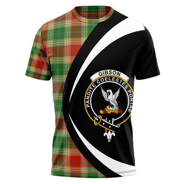 Gibson (Gibbs) Ancient Clan Badge Tartan T-Shirt Circle Style Personalized