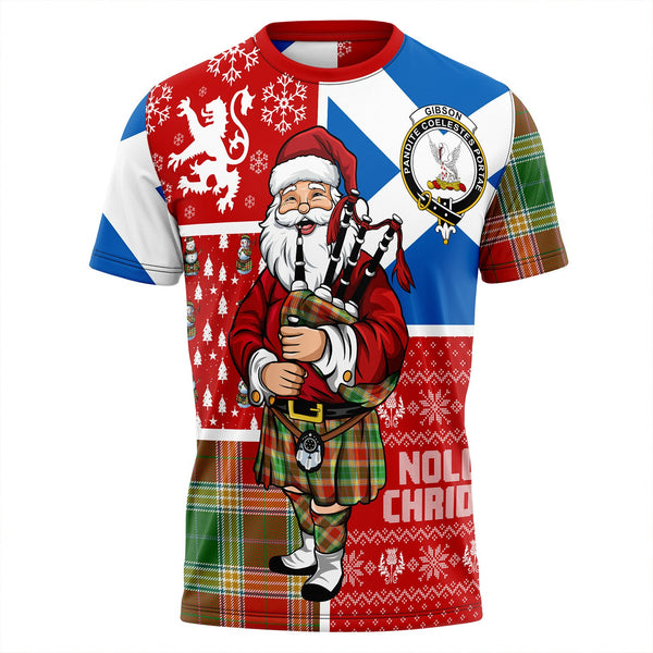 Gibson (Gibbs) Ancient Clan Badge Tartan T-Shirt Scotland Christmas Santa