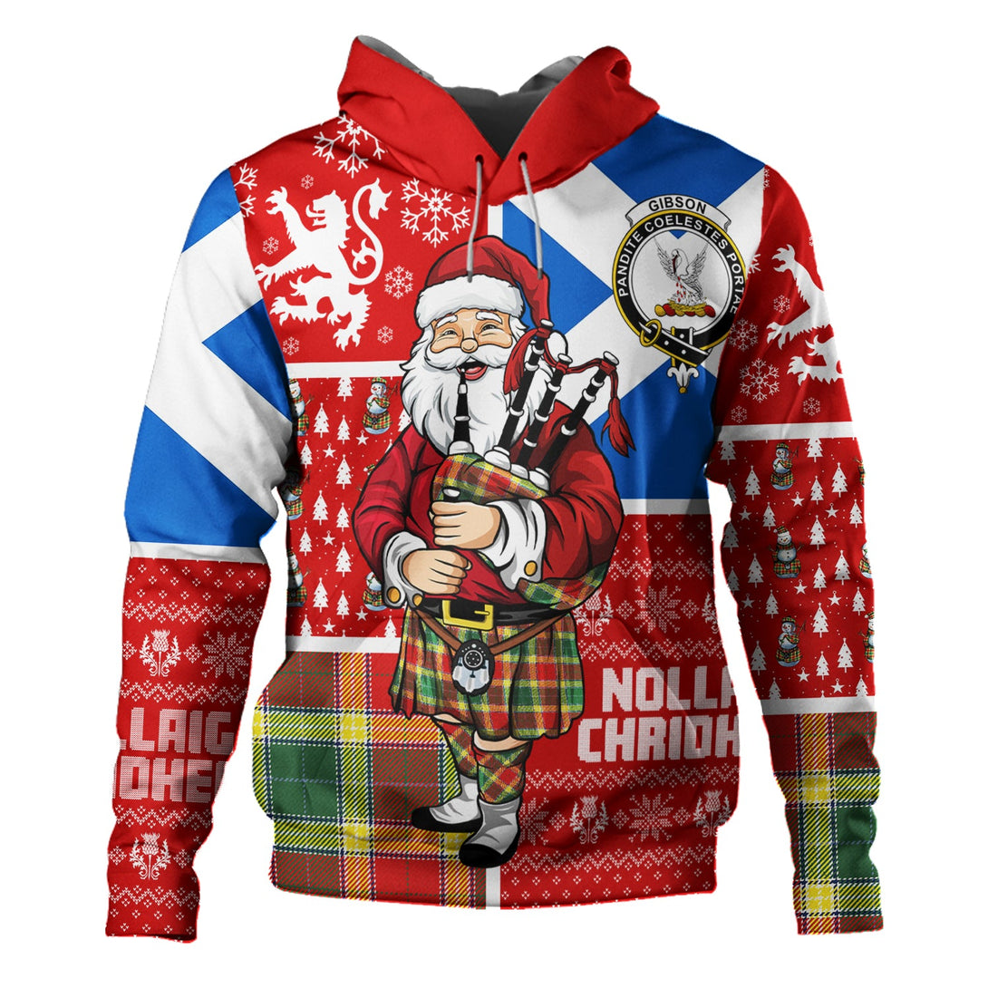 Gibson (Gibbs) Modern Clan Badge Tartan Hoodie Scotland Christmas Santa