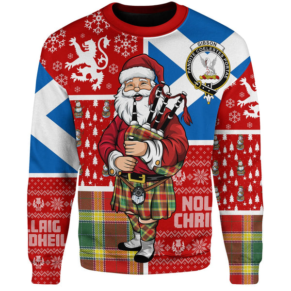 Gibson (Gibbs) Modern Clan Badge Tartan Sweatshirt Scotland Christmas Santa