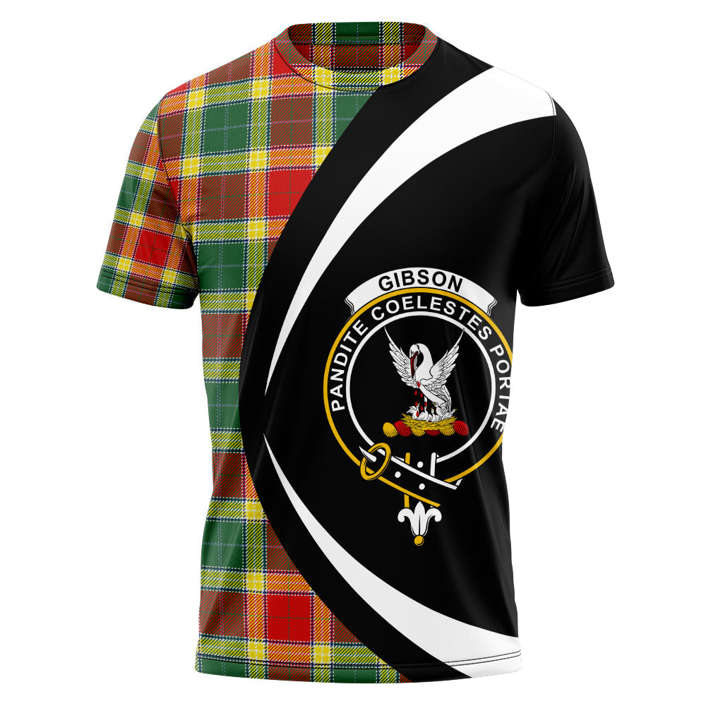 Gibson (Gibbs) Modern Clan Badge Tartan T-Shirt Circle Style Personalized