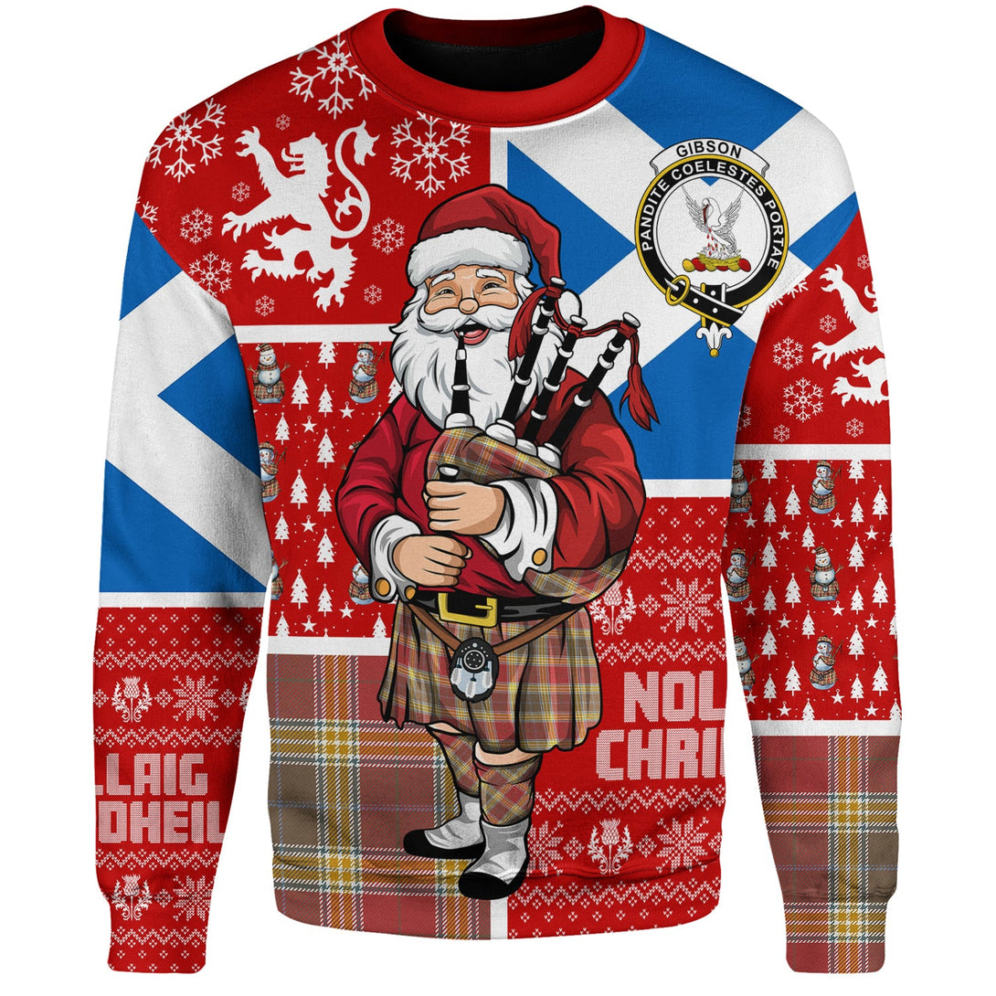 Gibson (Gibbs) Weathered Clan Badge Tartan Sweatshirt Scotland Christmas Santa