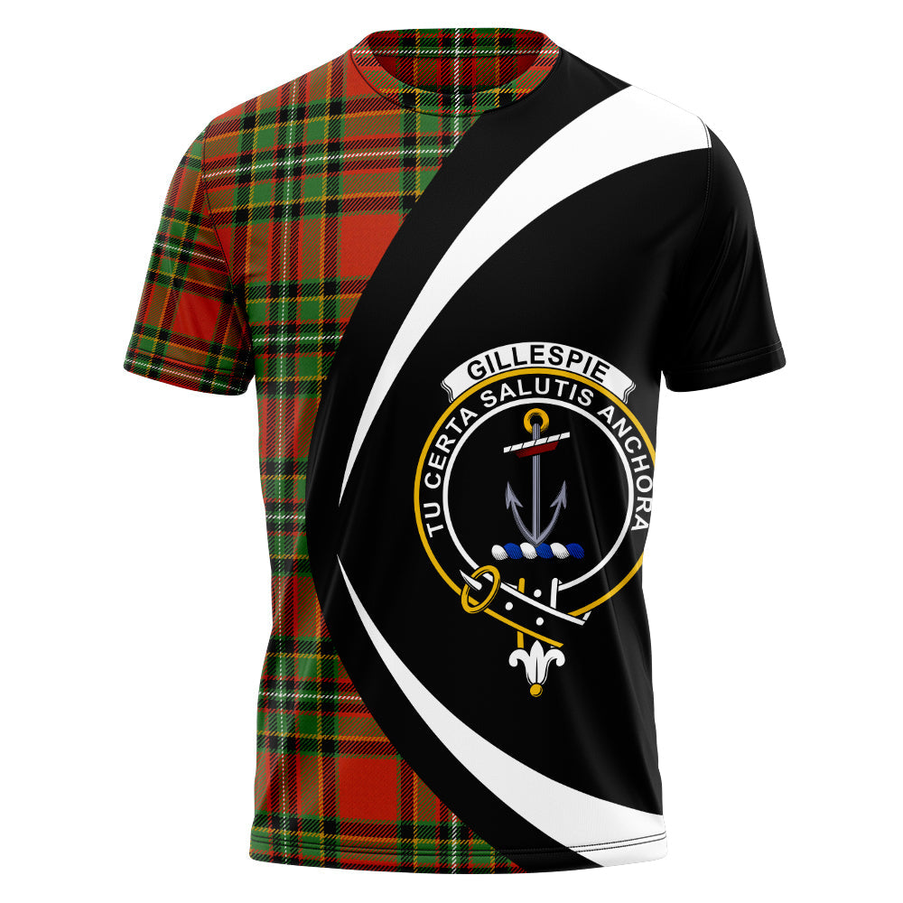 Gillespie Ancient Clan Badge Tartan T-Shirt Circle Style Personalized