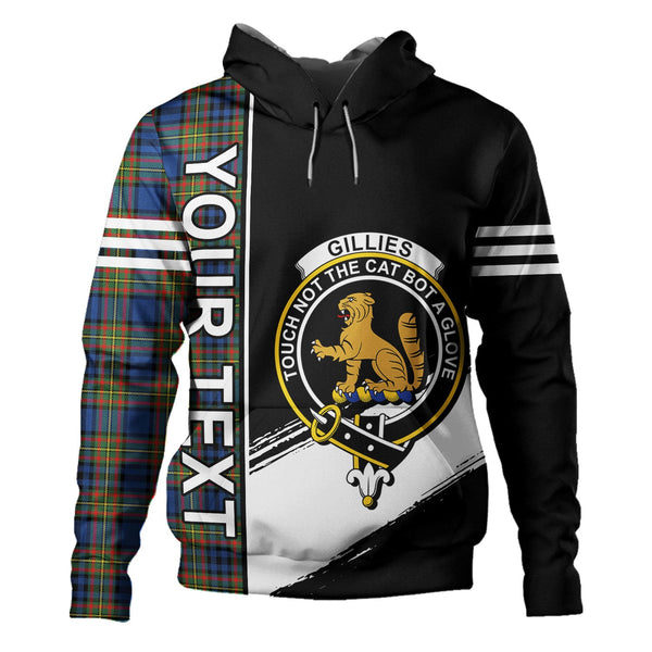 Gillies Modern Clan Badge Tartan Hoodie Quarter Style Personalized