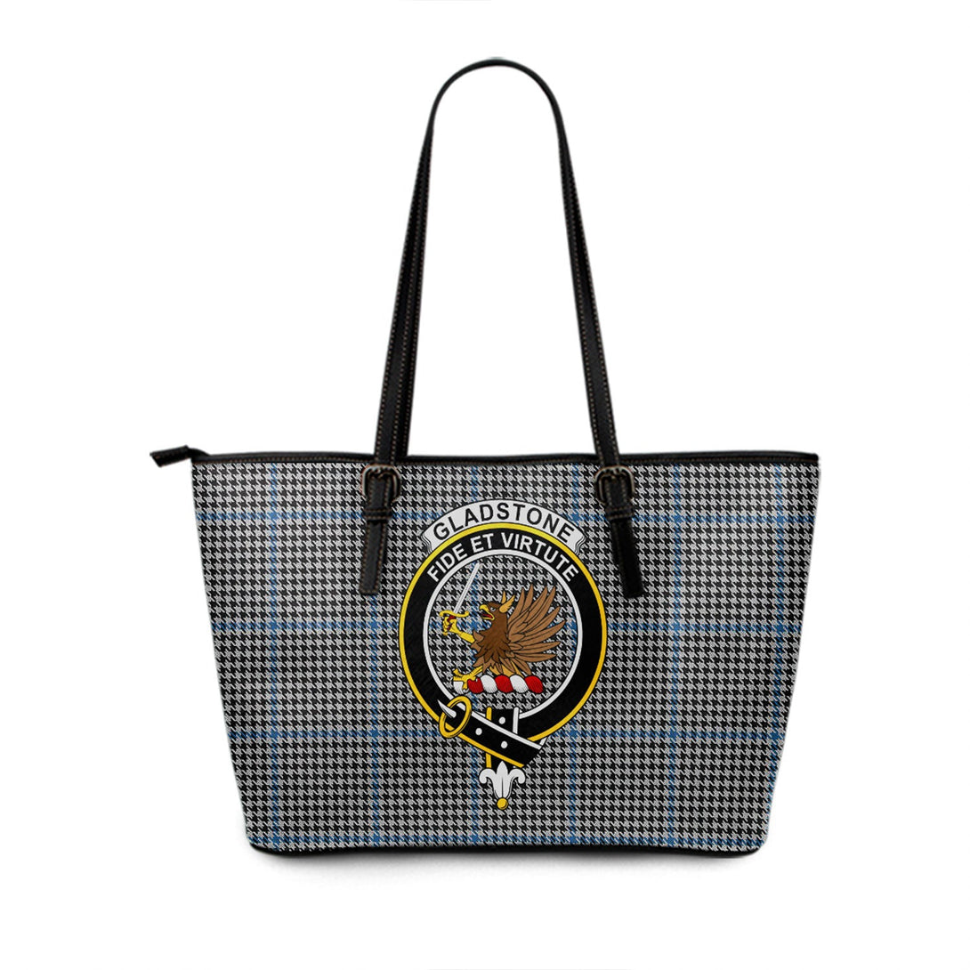 Gladstone Clan Badge Tartan Leather Tote Bag