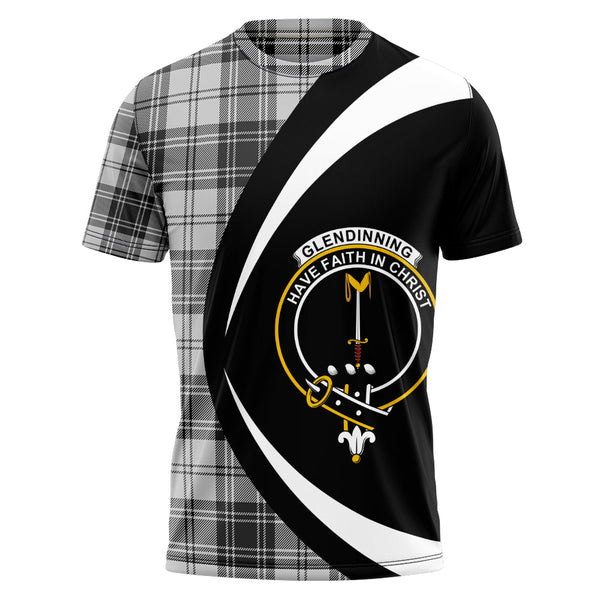 Glendinning Clan Badge Tartan T-Shirt Circle Style Personalized