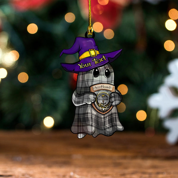 Glendinning Clan Badge Tartan Wood Acrylic Ornament Halloween Ghost