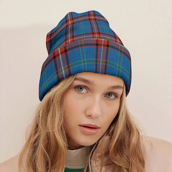 Glenn Ancient Clan Badge Tartan Knitted Beanie