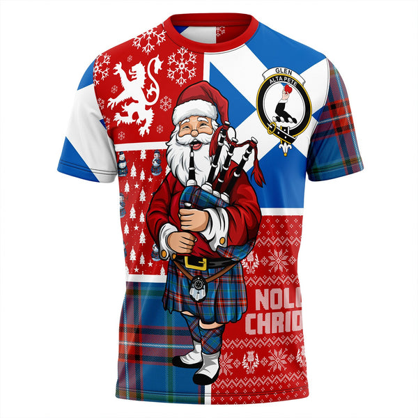 Glenn Ancient Clan Badge Tartan T-Shirt Scotland Christmas Santa