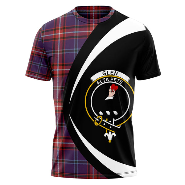 Glenn Weathered Clan Badge Tartan T-Shirt Circle Style Personalized