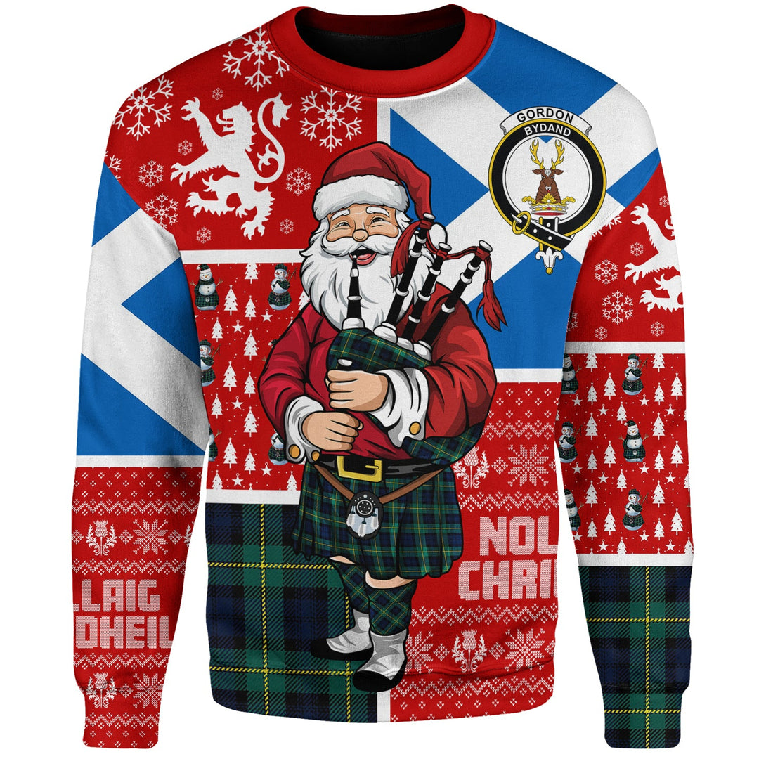 Gordon Modern Clan Badge Tartan Sweatshirt Scotland Christmas Santa