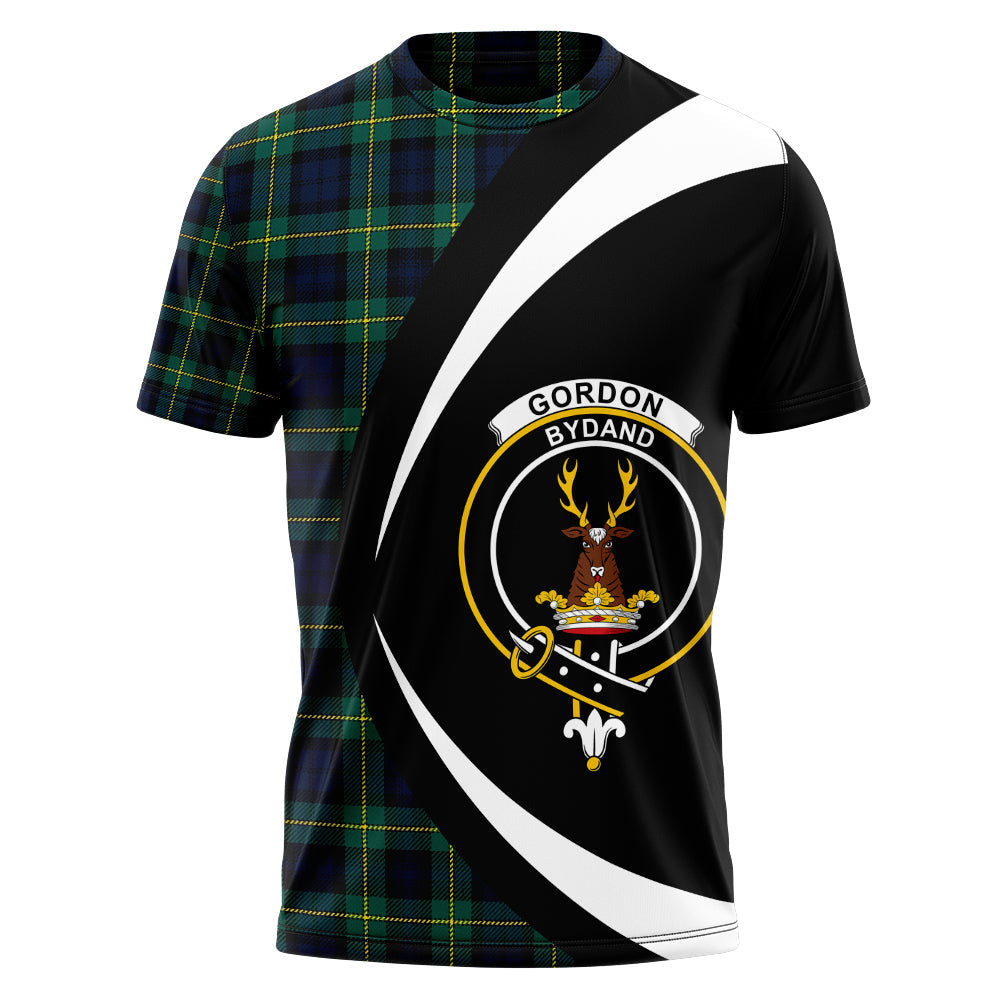 Gordon Modern Clan Badge Tartan T-Shirt Circle Style Personalized