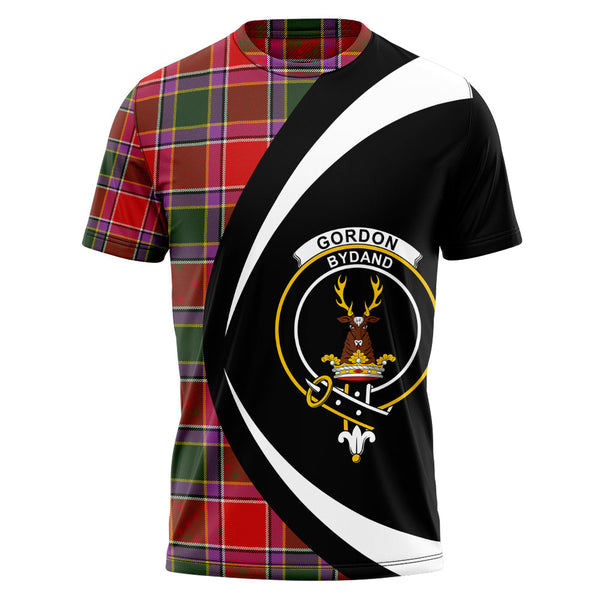 Gordon of Abergeldie Modern Clan Badge Tartan T-Shirt Circle Style Personalized