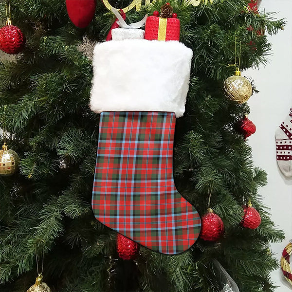 Graham Red Modern Tartan Christmas Stocking