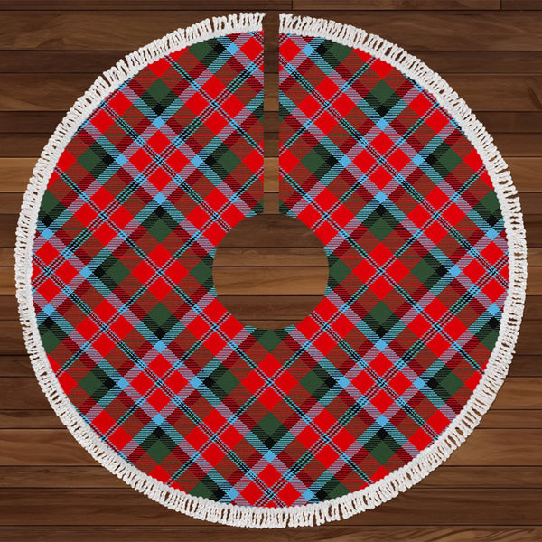 Graham Red Modern Tartan Christmas Tree Skirt