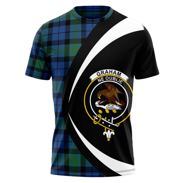 Graham of Menteith Modern Clan Badge Tartan T-Shirt Circle Style Personalized