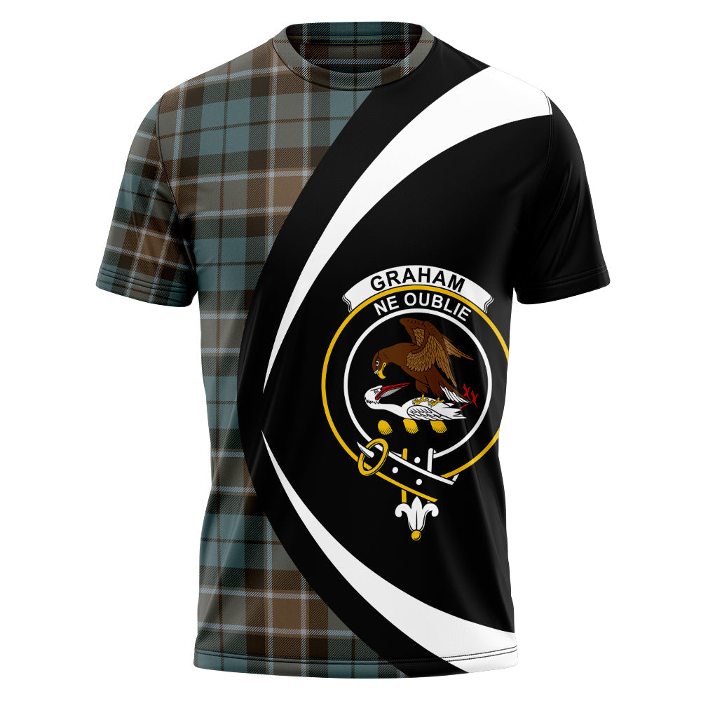 Graham of Menteith Weathered Clan Badge Tartan T-Shirt Circle Style Personalized