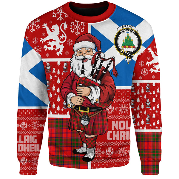 Grant Modern Clan Badge Tartan Sweatshirt Scotland Christmas Santa