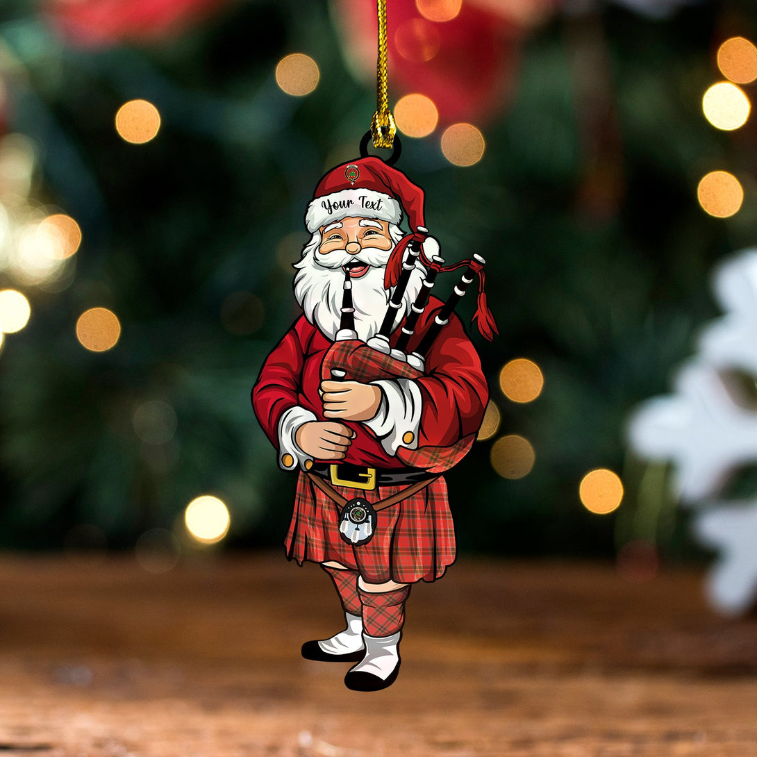 Grant Weathered Clan Badge Tartan Wood Acrylic Ornament Santa Personalized