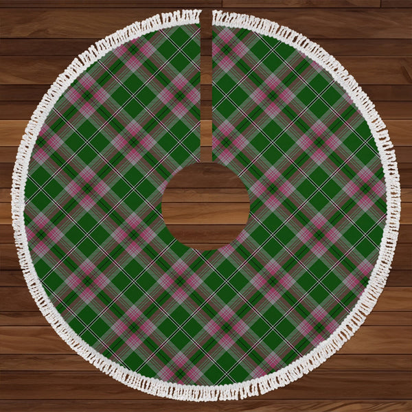 Gray Hunting Clan Badge Tartan Christmas Tree Skirt