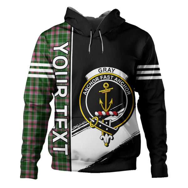 Gray Hunting Clan Badge Tartan Hoodie Quarter Style Personalized