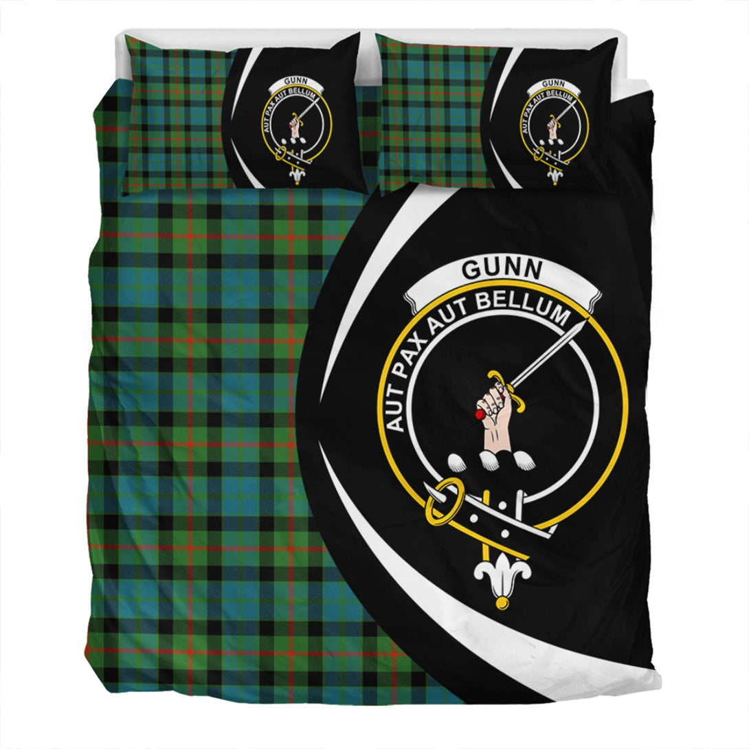 Gunn Ancient Clan Badge Tartan Bedding Set Circle Style