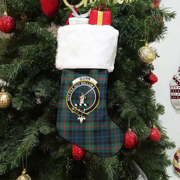 Gunn Modern Clan Badge Tartan Christmas Stocking