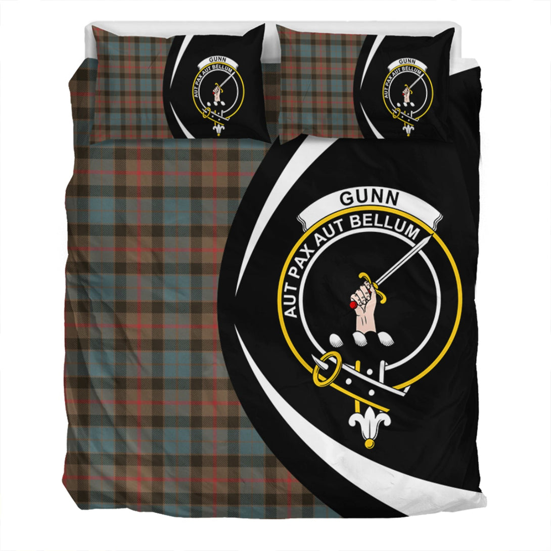 Gunn Weathered Clan Badge Tartan Bedding Set Circle Style