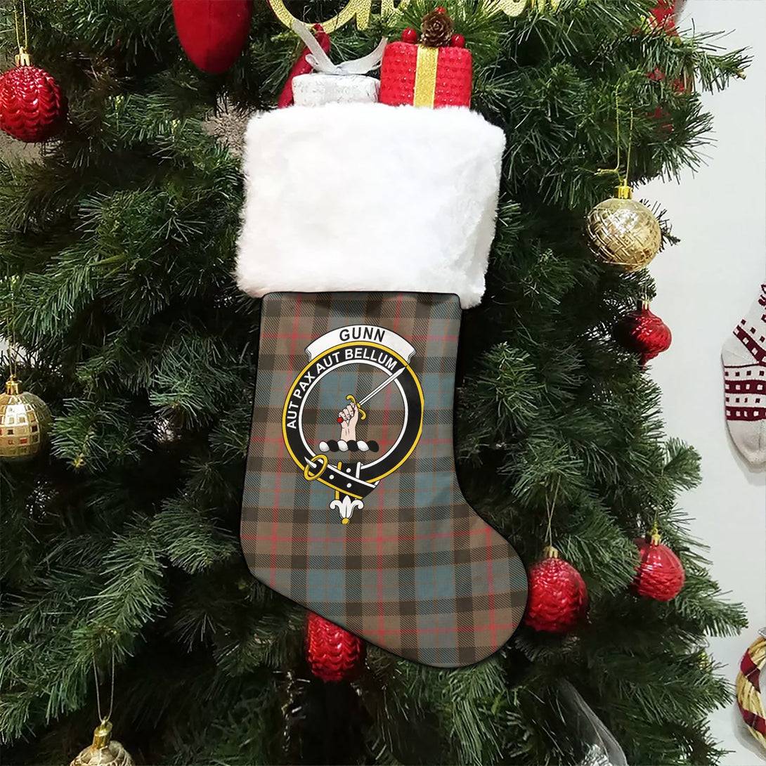 Gunn Weathered Clan Badge Tartan Christmas Stocking