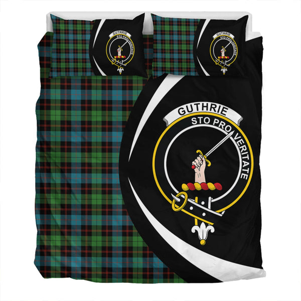 Guthrie Ancient Clan Badge Tartan Bedding Set Circle Style