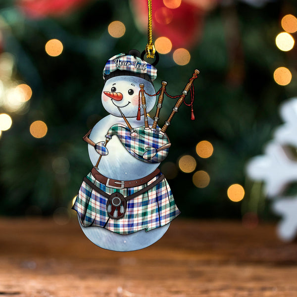 Guthrie Dress Modern Tartan Wood Acrylic Ornament Snowman Bagpipe Personalized