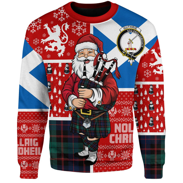 Guthrie Modern Clan Badge Tartan Sweatshirt Scotland Christmas Santa