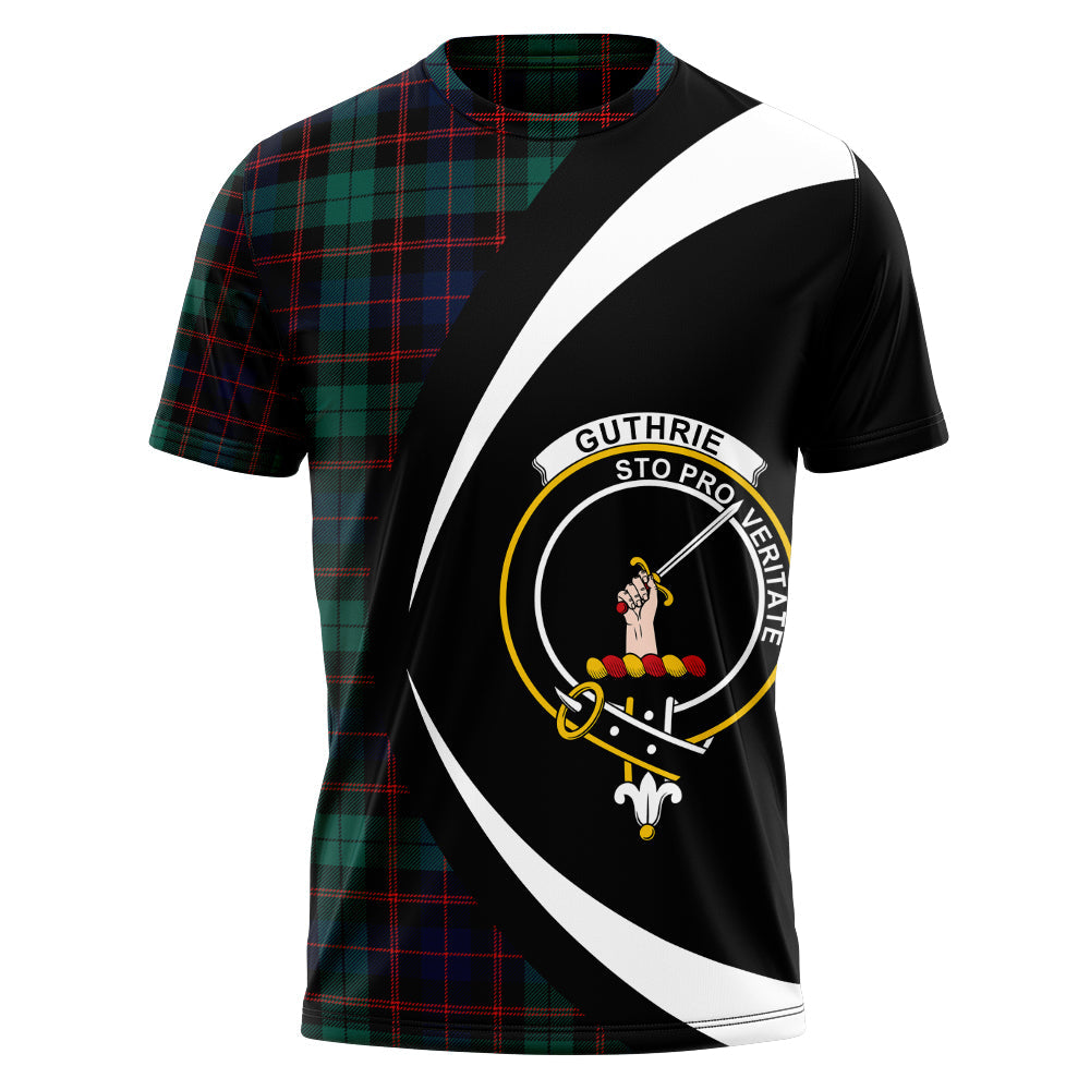 Guthrie Modern Clan Badge Tartan T-Shirt Circle Style Personalized