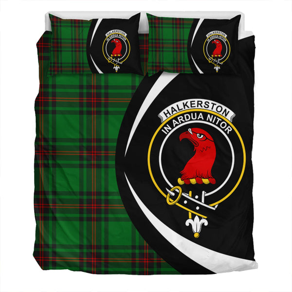 Halkerston Clan Badge Tartan Bedding Set Circle Style