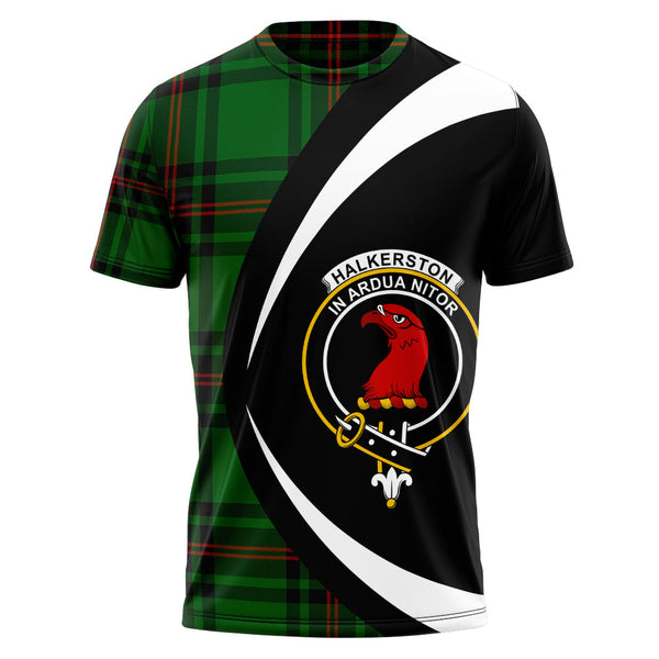 Halkerston Clan Badge Tartan T-Shirt Circle Style Personalized