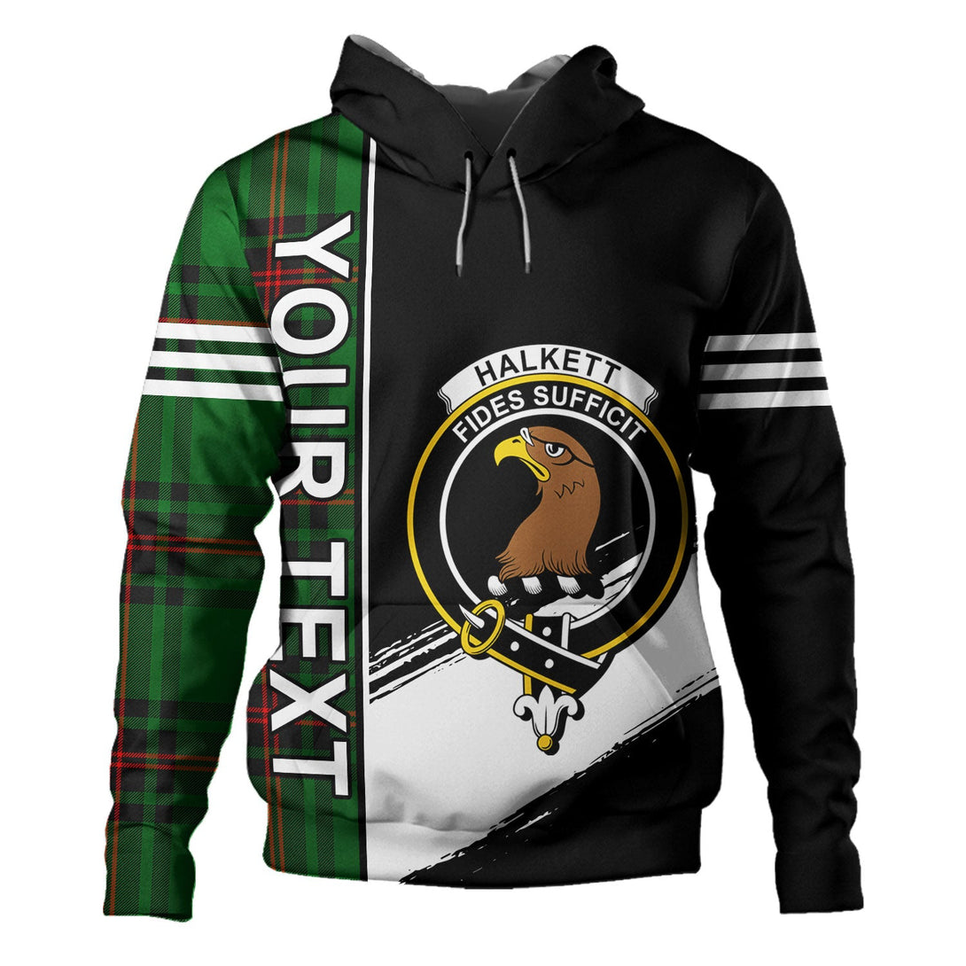 Halkett Clan Badge Tartan Hoodie Quarter Style Personalized