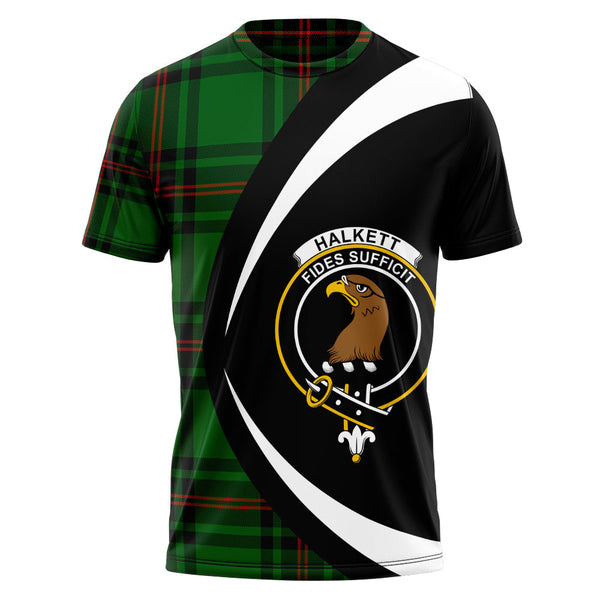 Halkett Clan Badge Tartan T-Shirt Circle Style Personalized