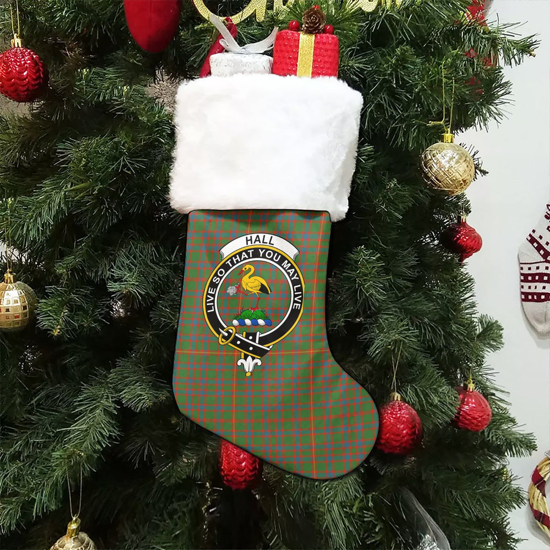 Hall Ancient Clan Badge Tartan Christmas Stocking