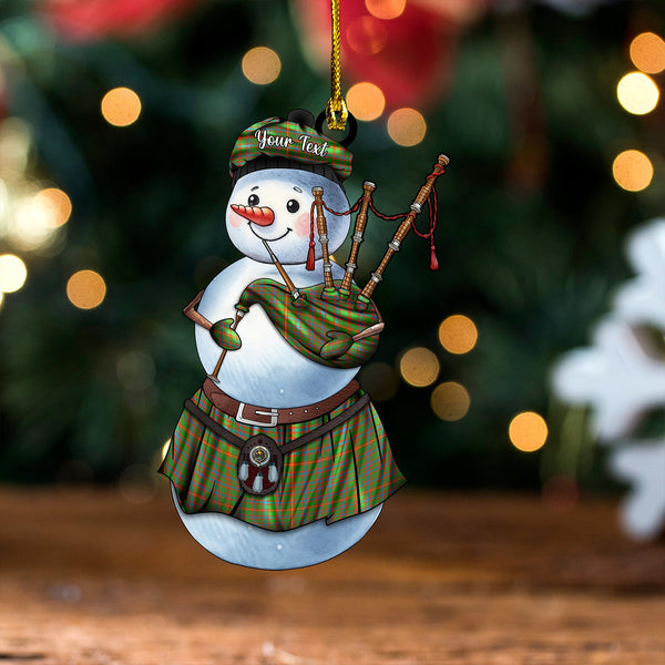 Hall Ancient Clan Badge Tartan Wood Acrylic Ornament Snowman Bagpipe Personalized