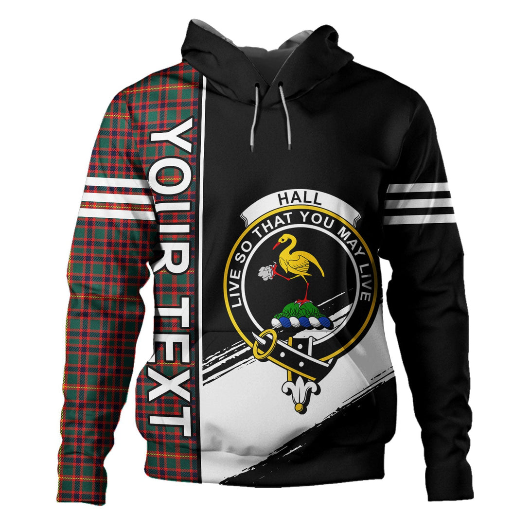 Hall Modern Clan Badge Tartan Hoodie Quarter Style Personalized