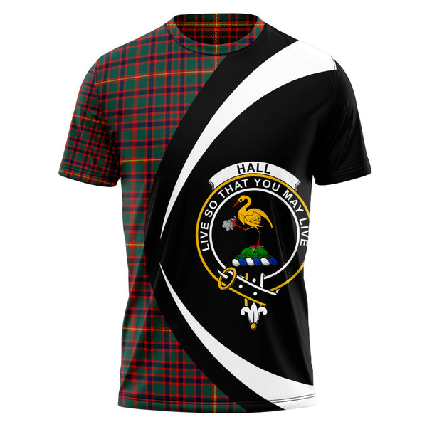 Hall Modern Clan Badge Tartan T-Shirt Circle Style Personalized