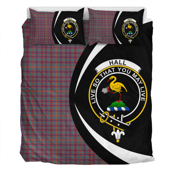 Hall Weathered Clan Badge Tartan Bedding Set Circle Style