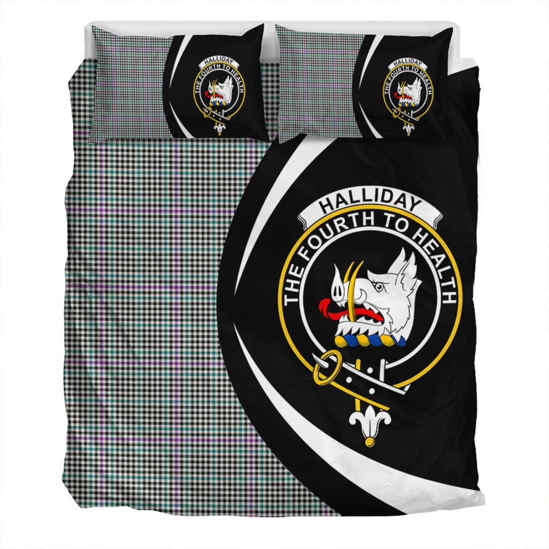 Halliday (Holliday) Modern Clan Badge Tartan Bedding Set Circle Style