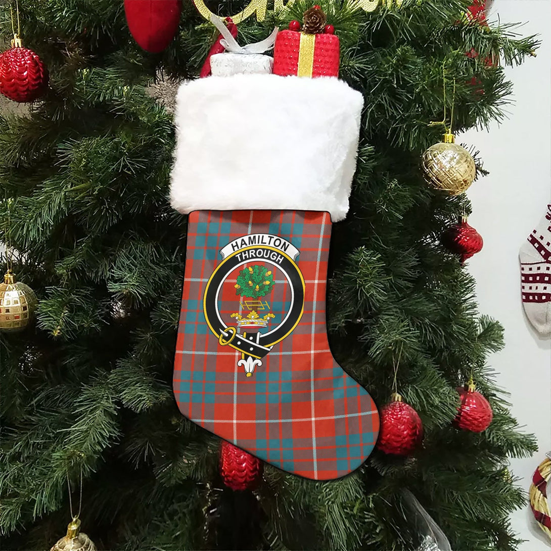 Hamilton Ancient Clan Badge Tartan Christmas Stocking