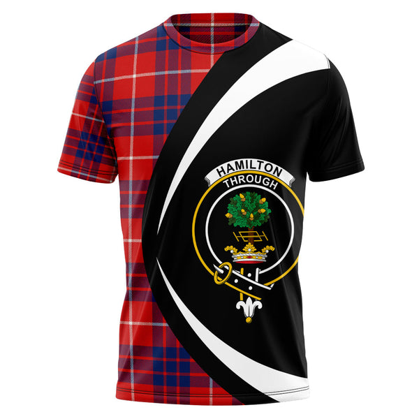 Hamilton Modern Clan Badge Tartan T-Shirt Circle Style Personalized