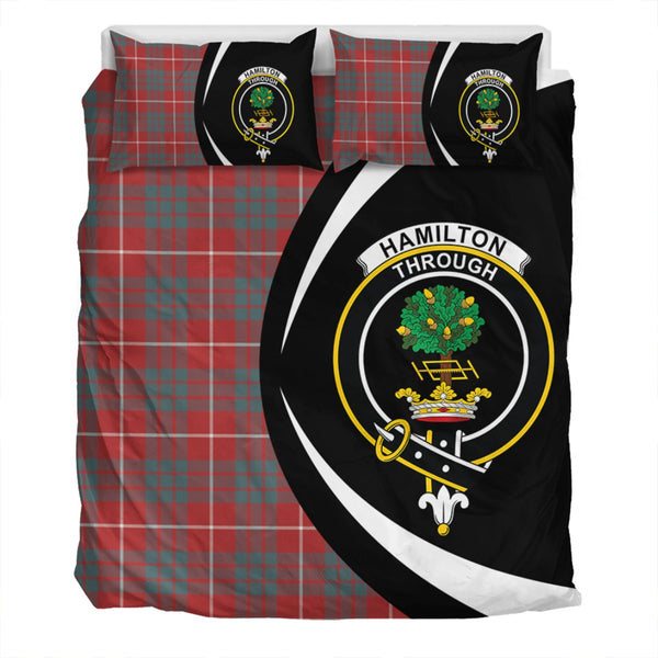 Hamilton Weathered Clan Badge Tartan Bedding Set Circle Style